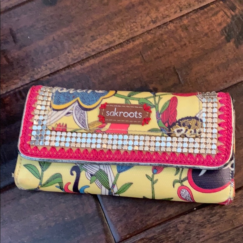 Sakroots Vinyl Peace Trifold Wallet EUC!
